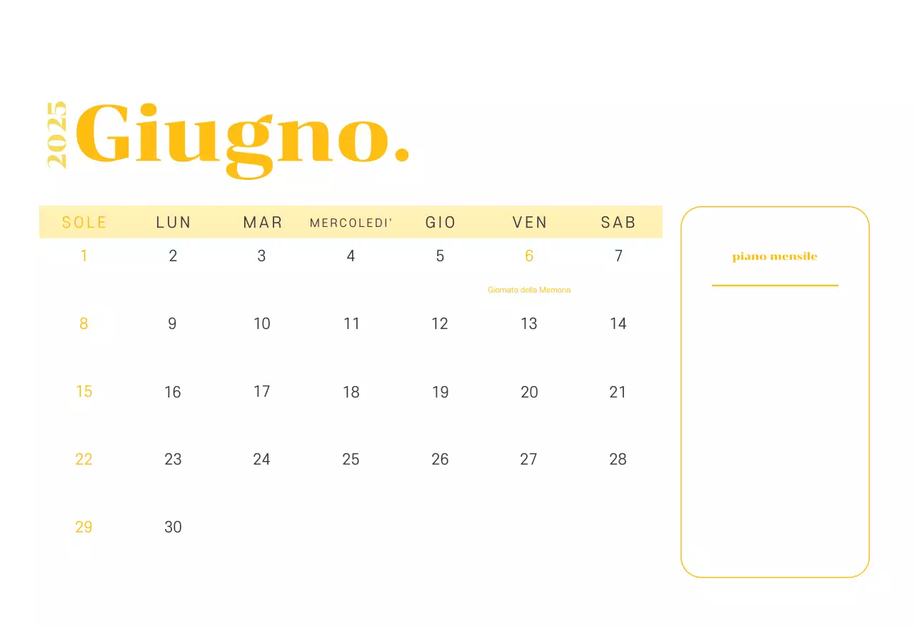 Calendario con illustrazioni giovanili su sfondo giallo-verde