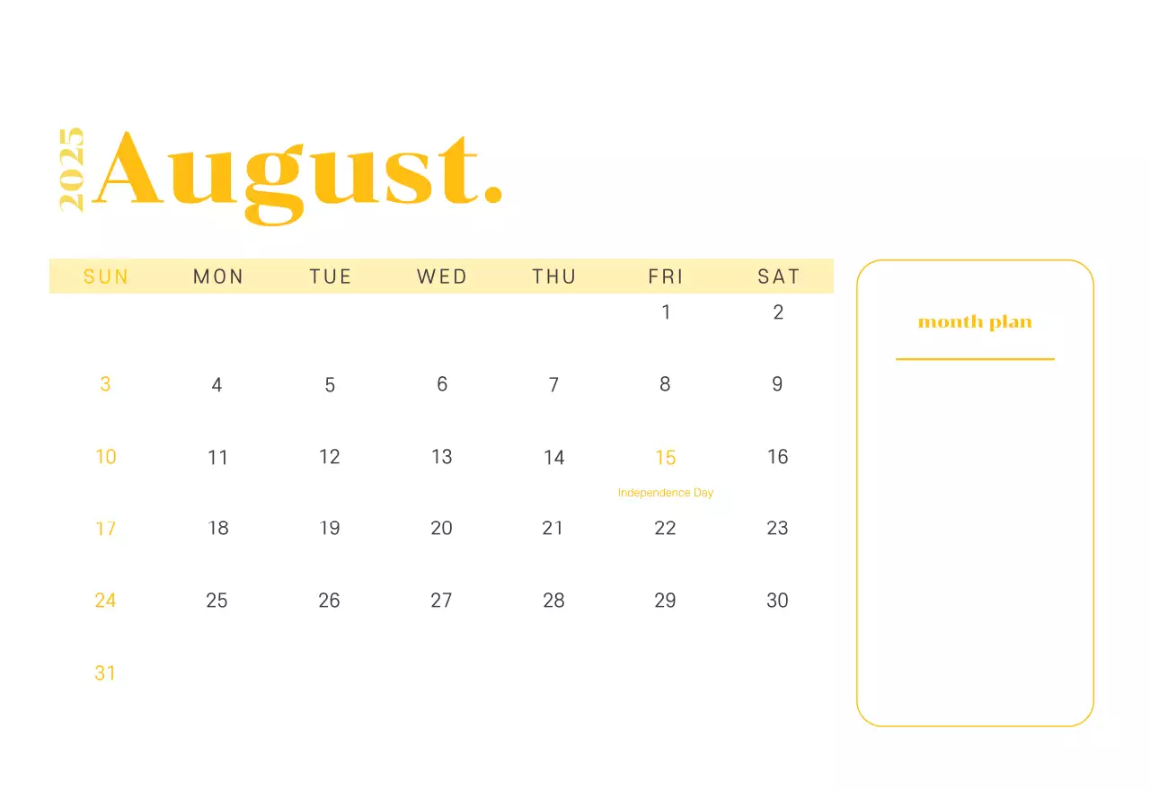 Calendar with youth illustrations on a yellow-green background