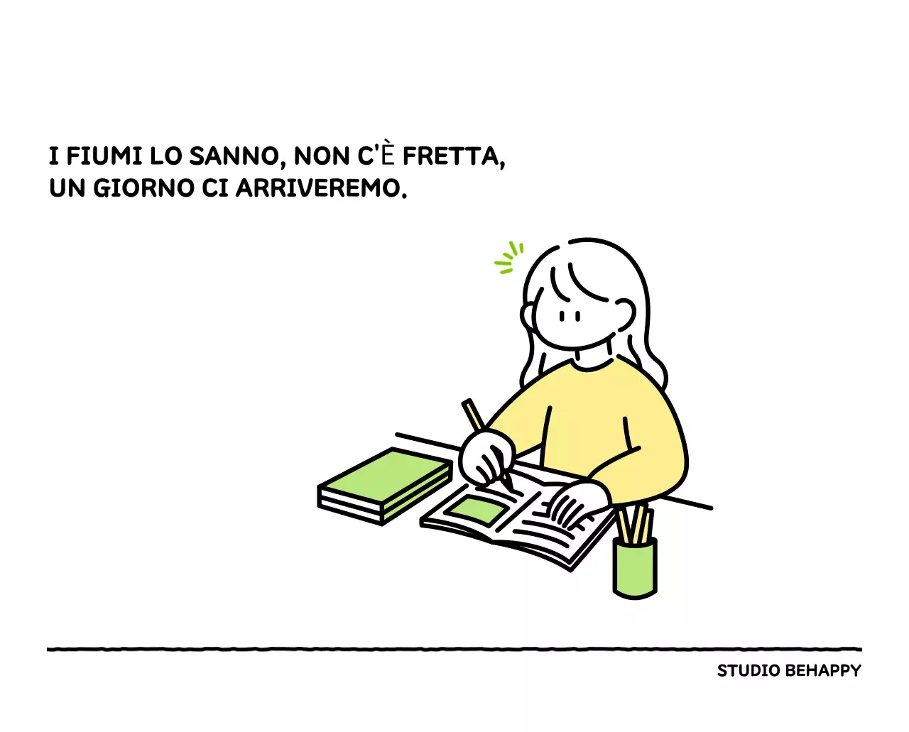 Calendario illustrato con un grazioso stile di linee