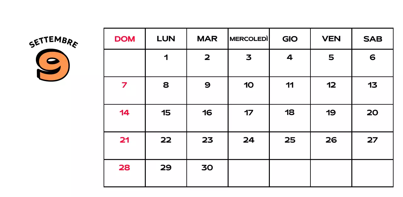 Calendari colorati con una varietà di illustrazioni retrò