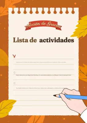 Lista naranja tradicional de Acción de Gracias
