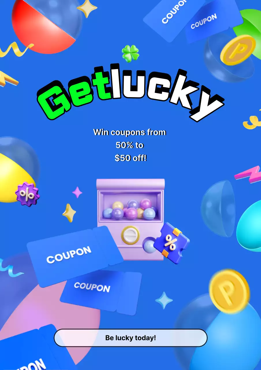 Cartaz promocional de cupom azul da moda