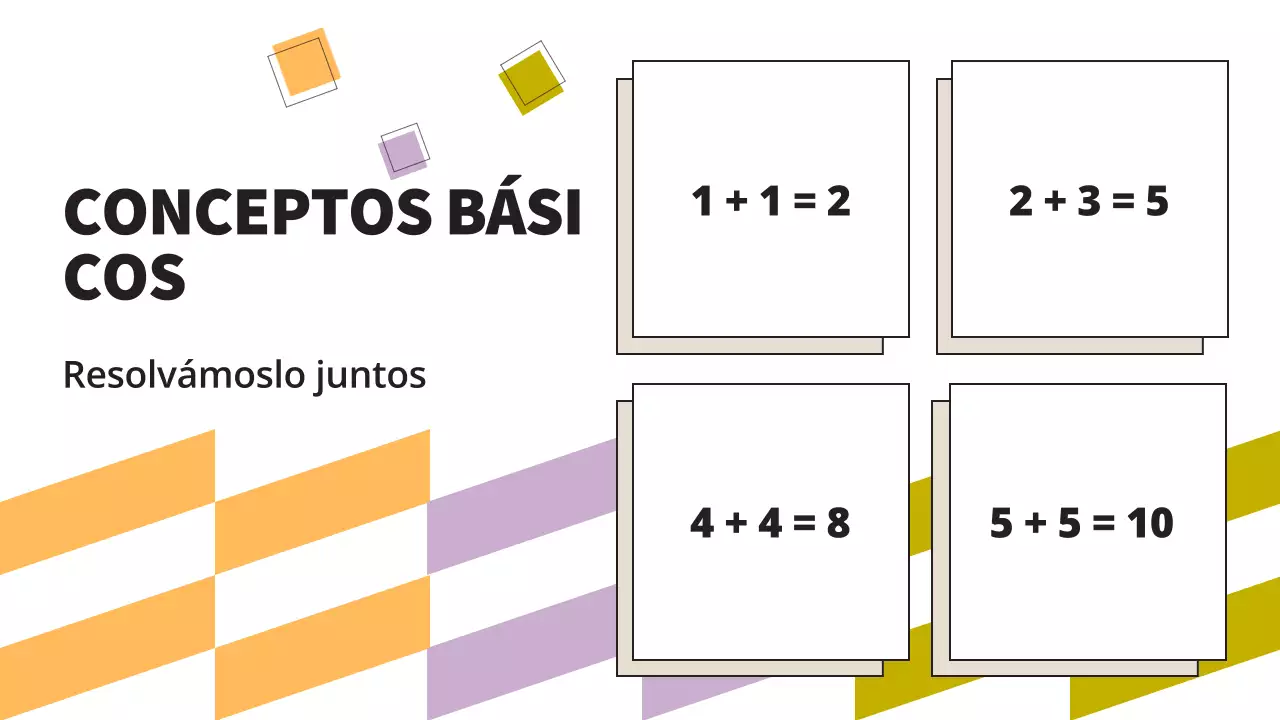 Materiales sencillos y coloridos para la clase de matemáticas