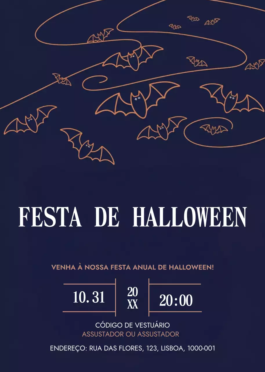 convite de Halloween clássico da marinha