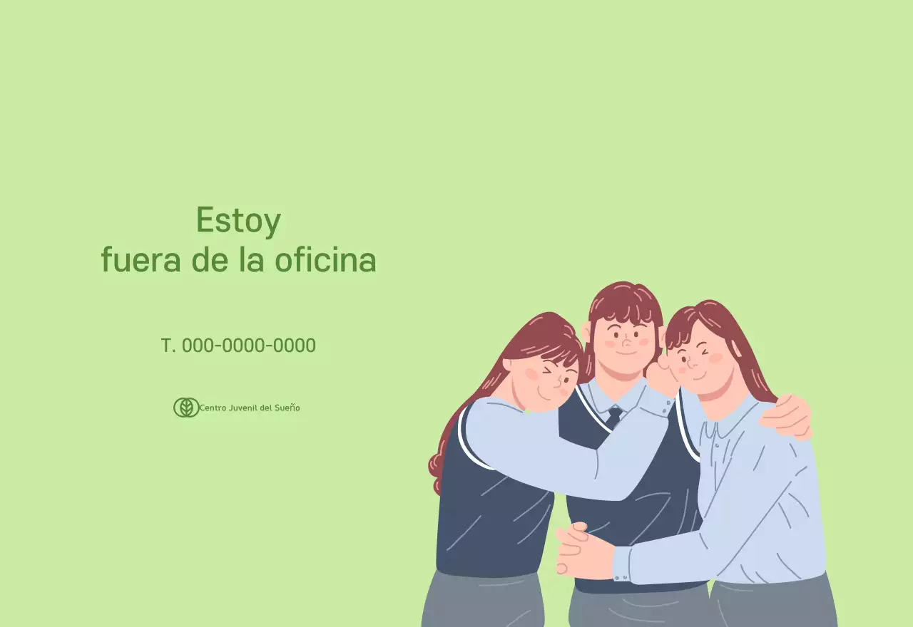 Calendario con ilustraciones juveniles sobre fondo amarillo verdoso