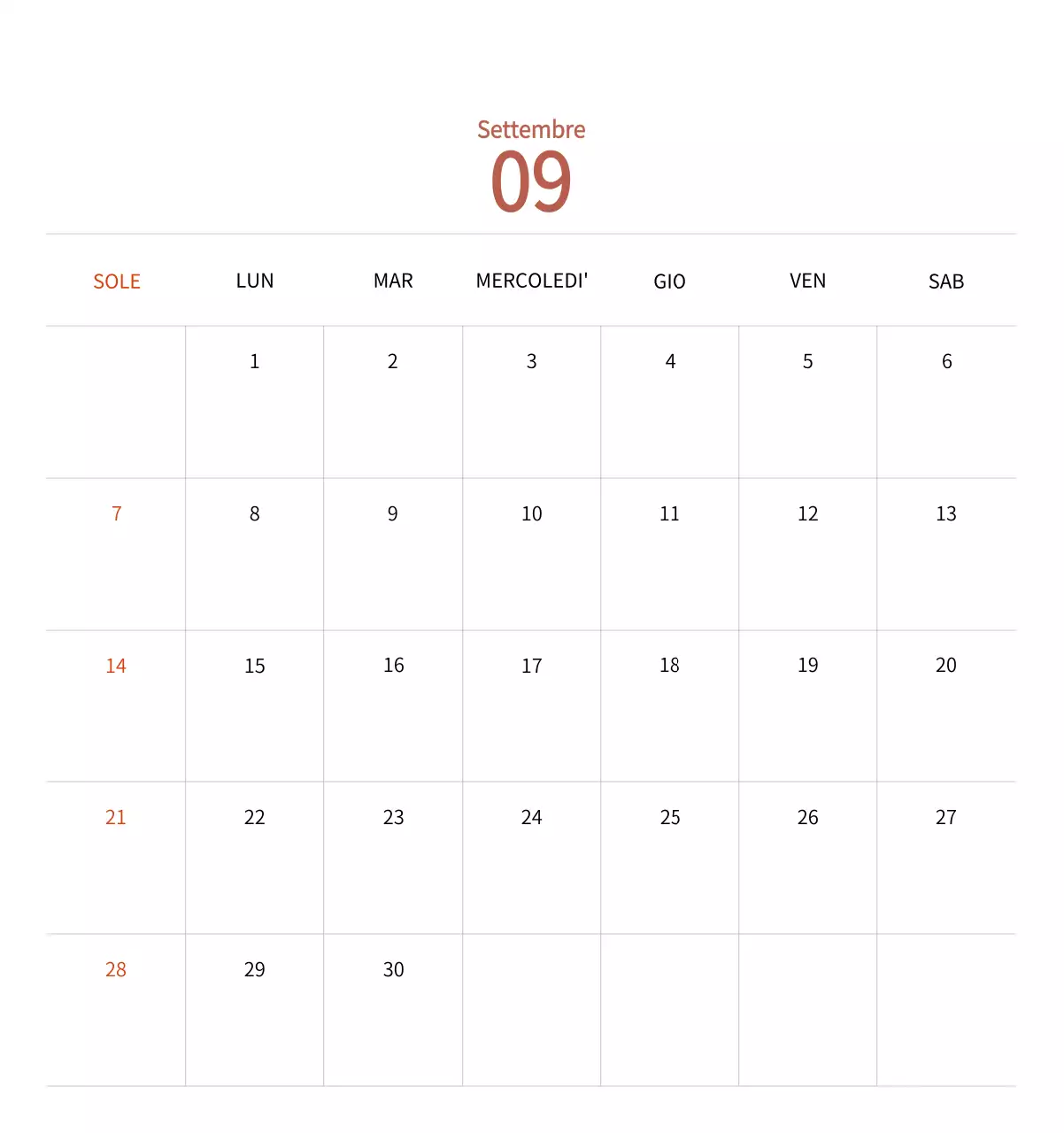 Calendario di Capodanno con una calda illustrazione