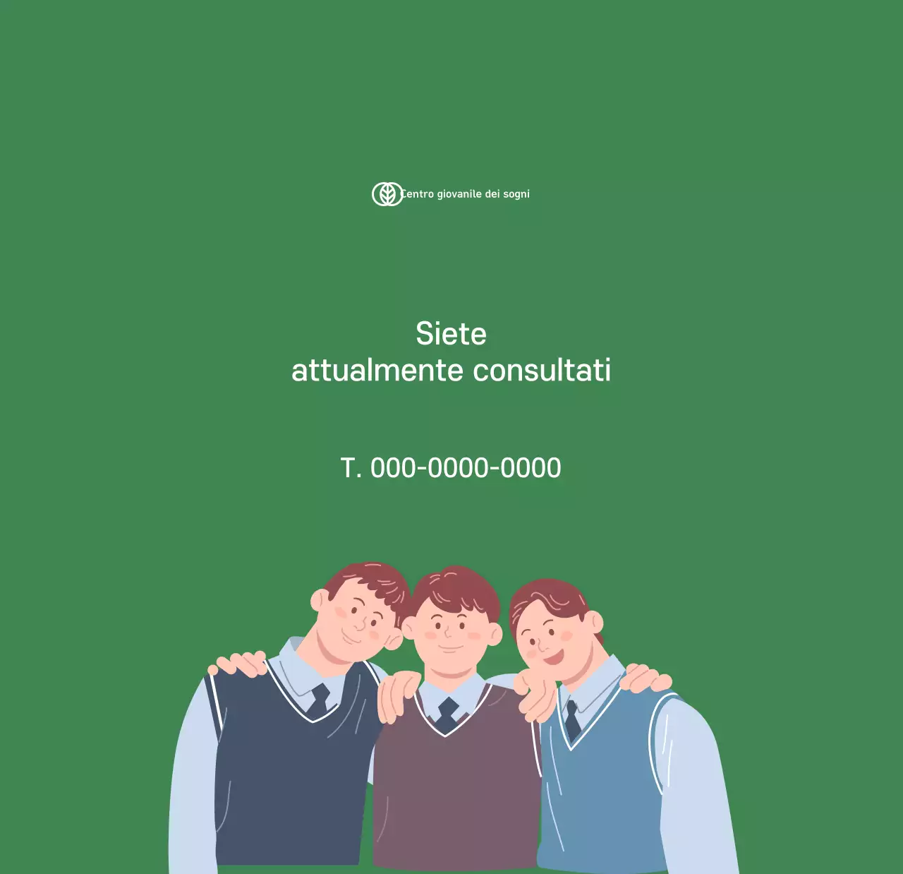 Calendario con illustrazioni giovanili su sfondo giallo-verde