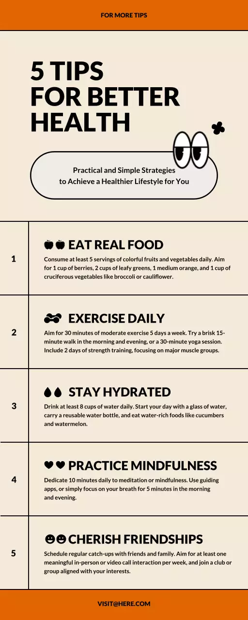 Orange Minimal Health Guide Infographic