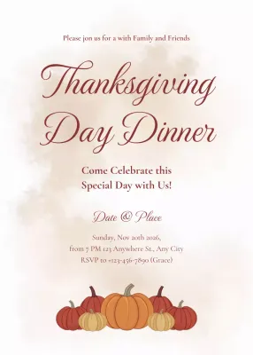 Beige Elegant Thanksgiving Invitation Poster