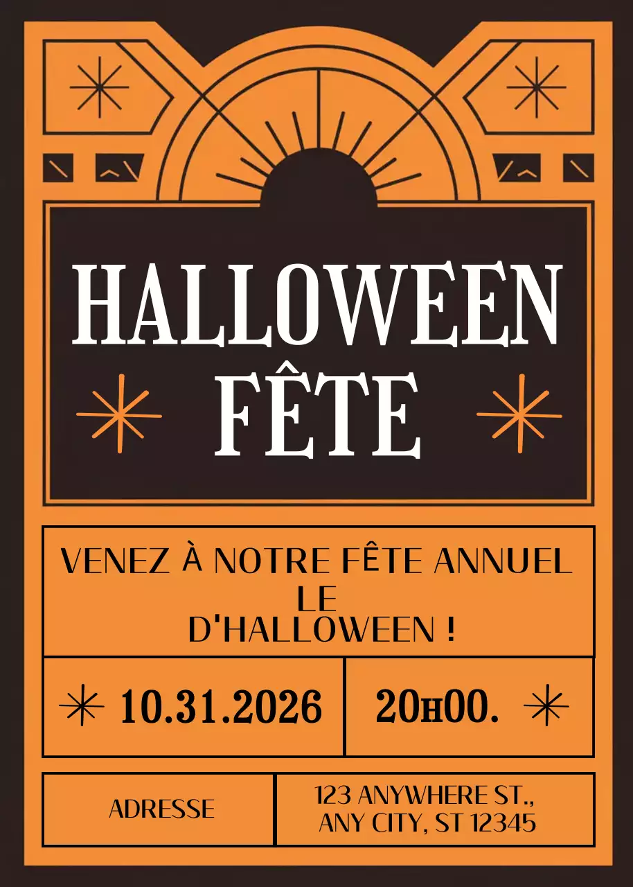 Invitation Halloween vintage orange