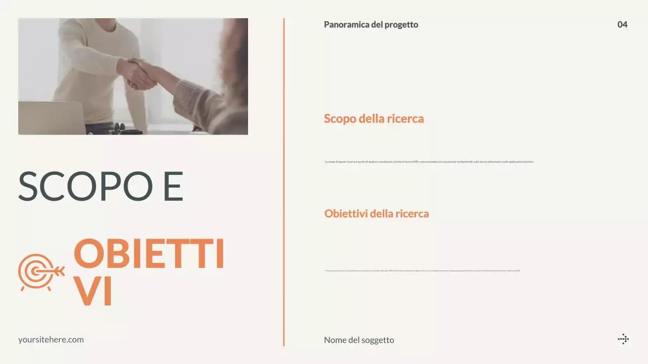 presentazione del progetto orange modern