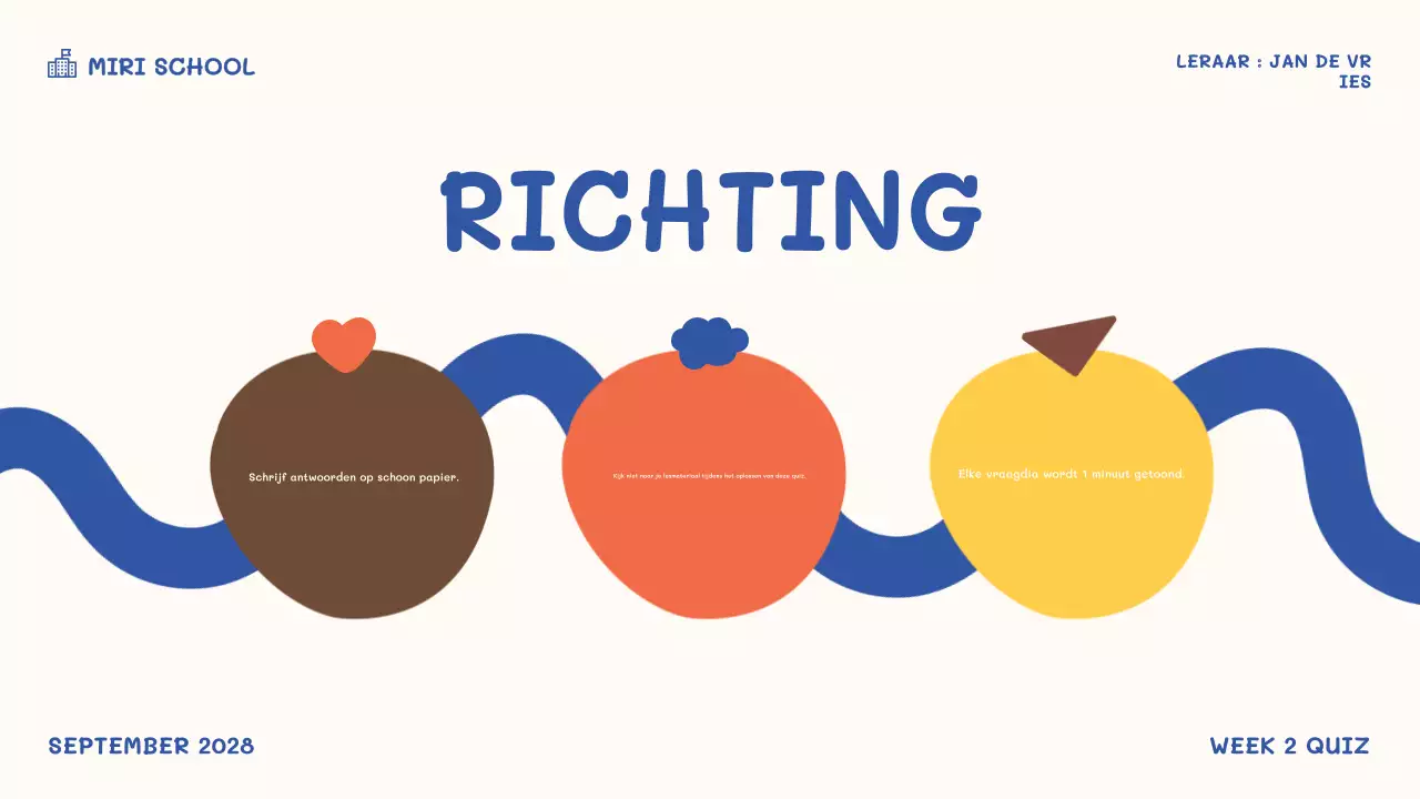 oranje ludiek schoolevenement quiz tijd presentatie