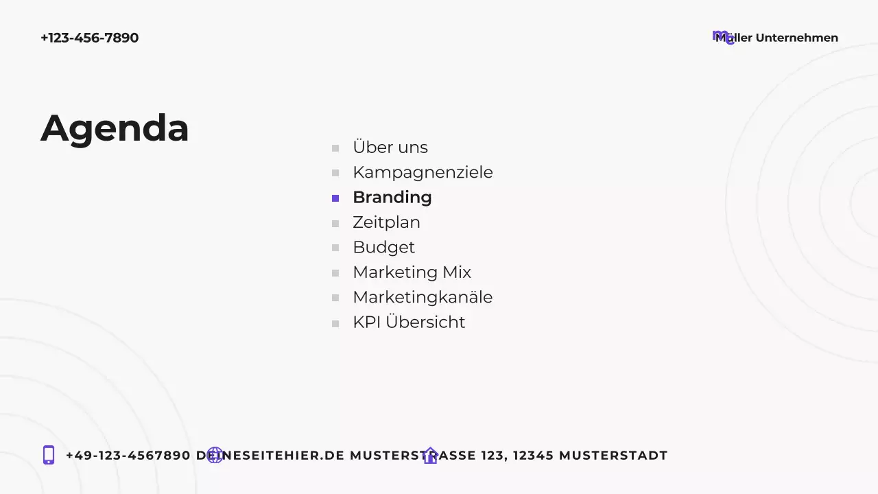 Lila moderner Marketingplan