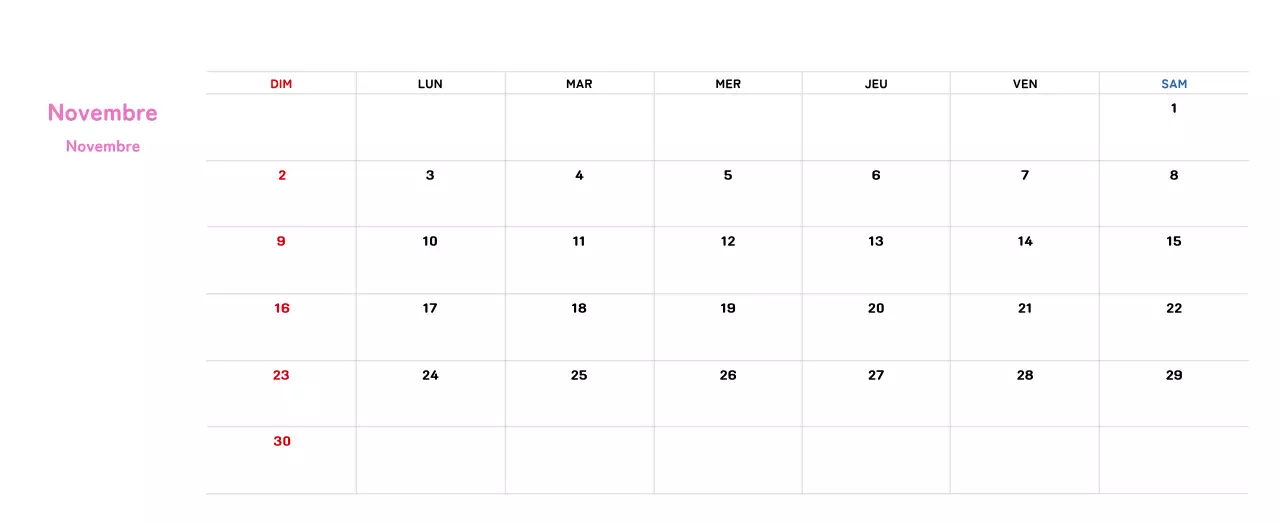 Calendrier du Nouvel An avec illustrations chaleureuses