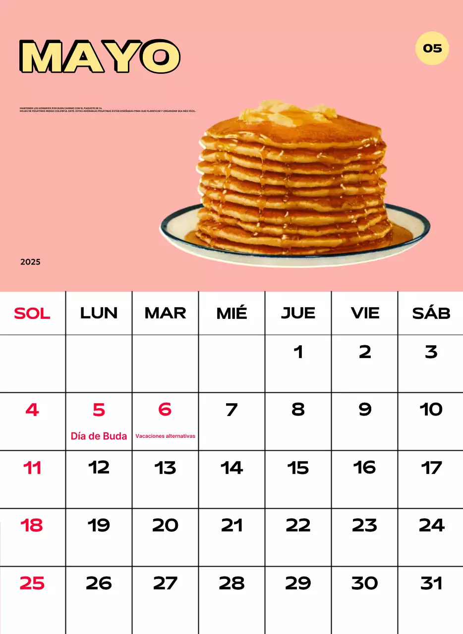 Coloridos calendarios con diversas ilustraciones retro