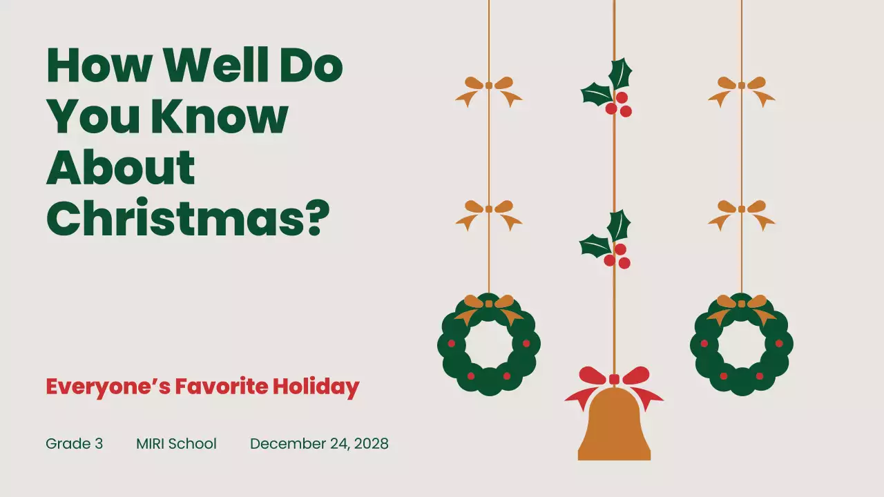 Green Traditional Christmas Quiz Presentation