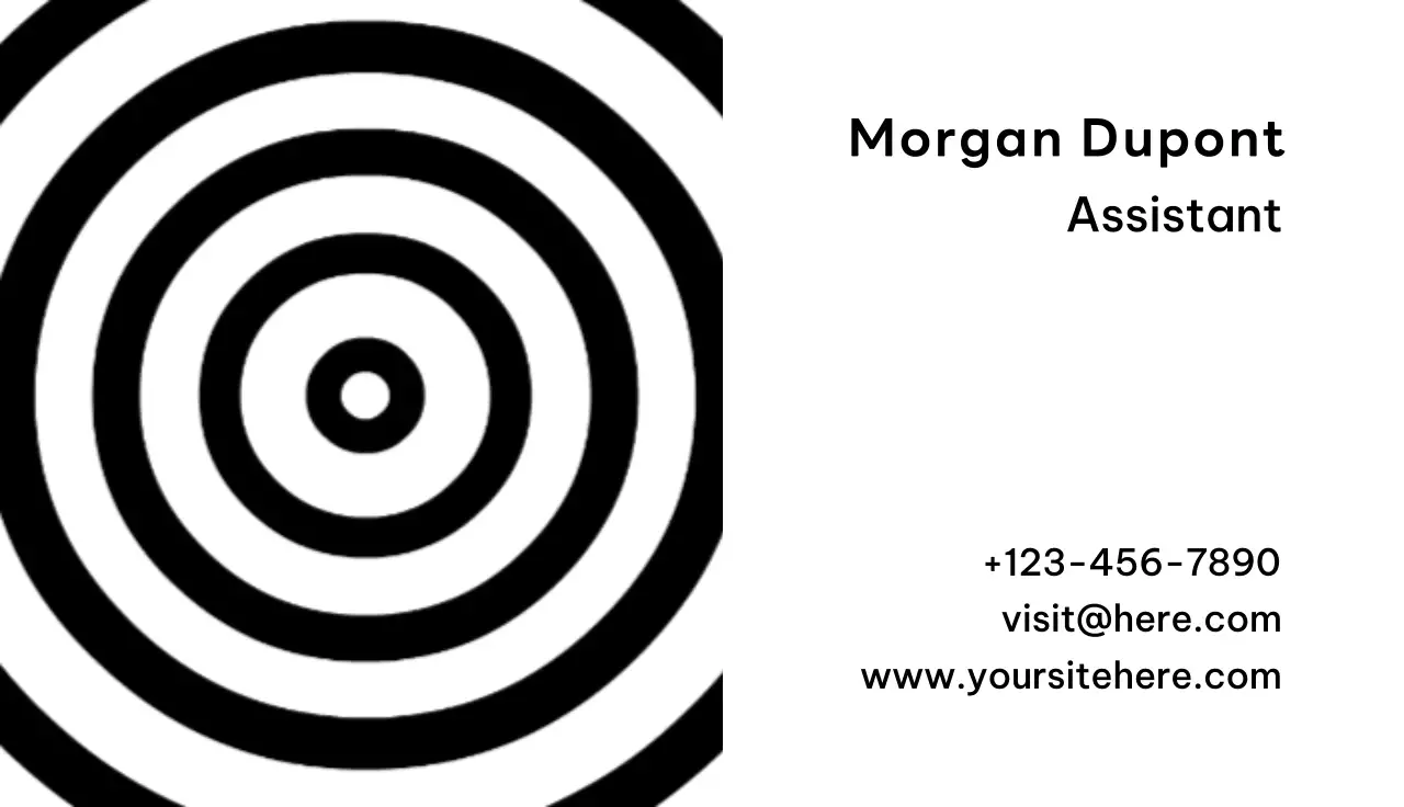 carte de visite minimale noire