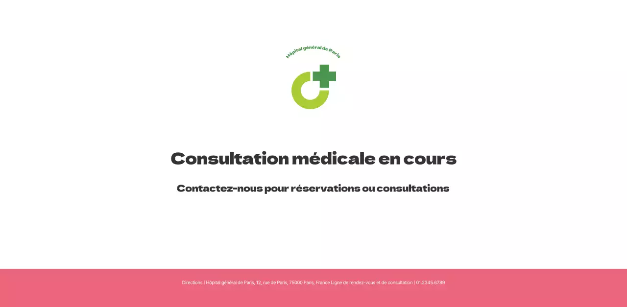 Un hôpital festif avec des illustrations sur le thème de la santé et de la famille et des accents colorés.