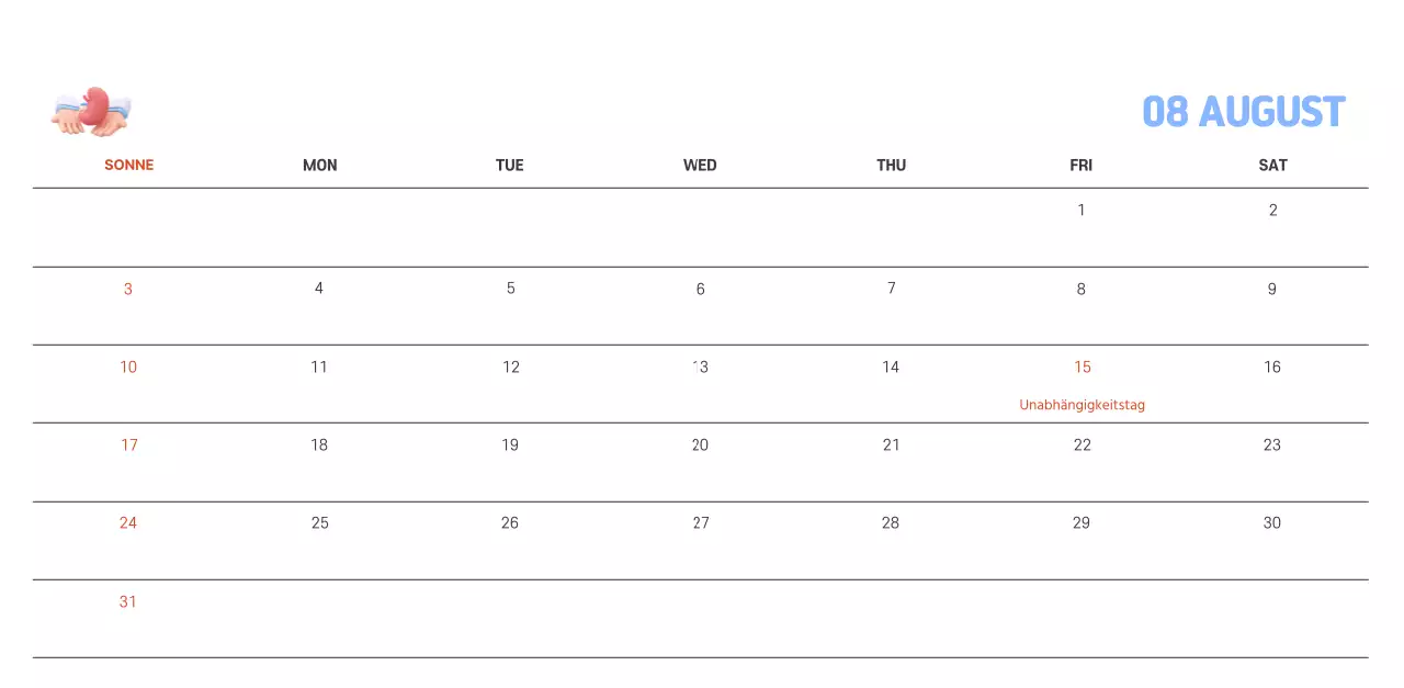 Ein festliches Krankenhaus mit Illustrationen zum Thema Gesundheit und Familie und farbenfrohen Akzenten