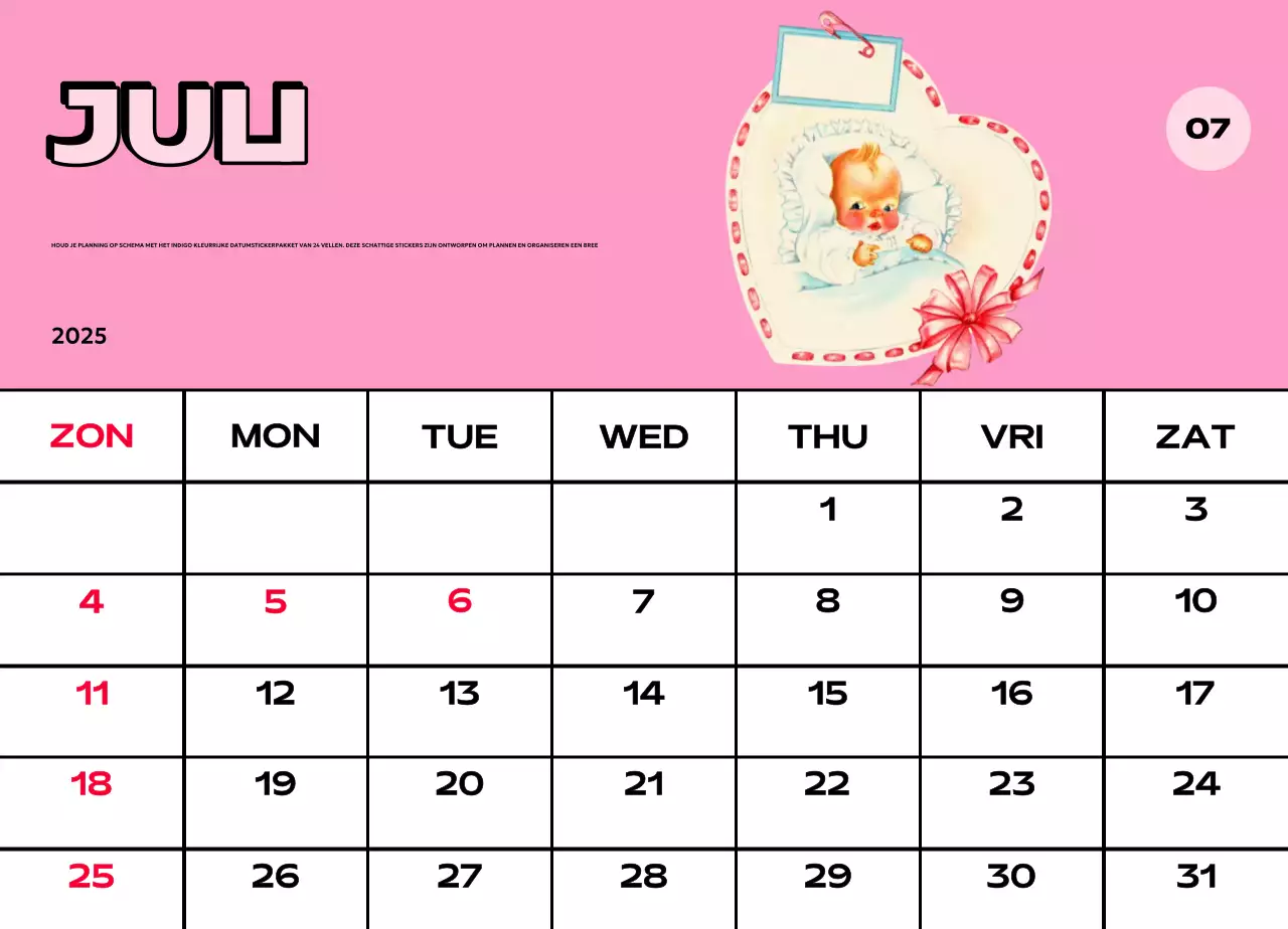 Kleurrijke kalenders met verschillende retro-illustraties