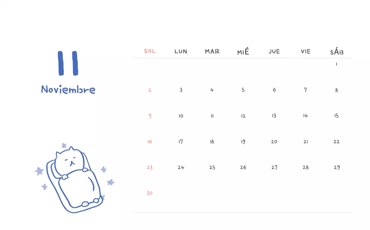 Calendario diario en marfil