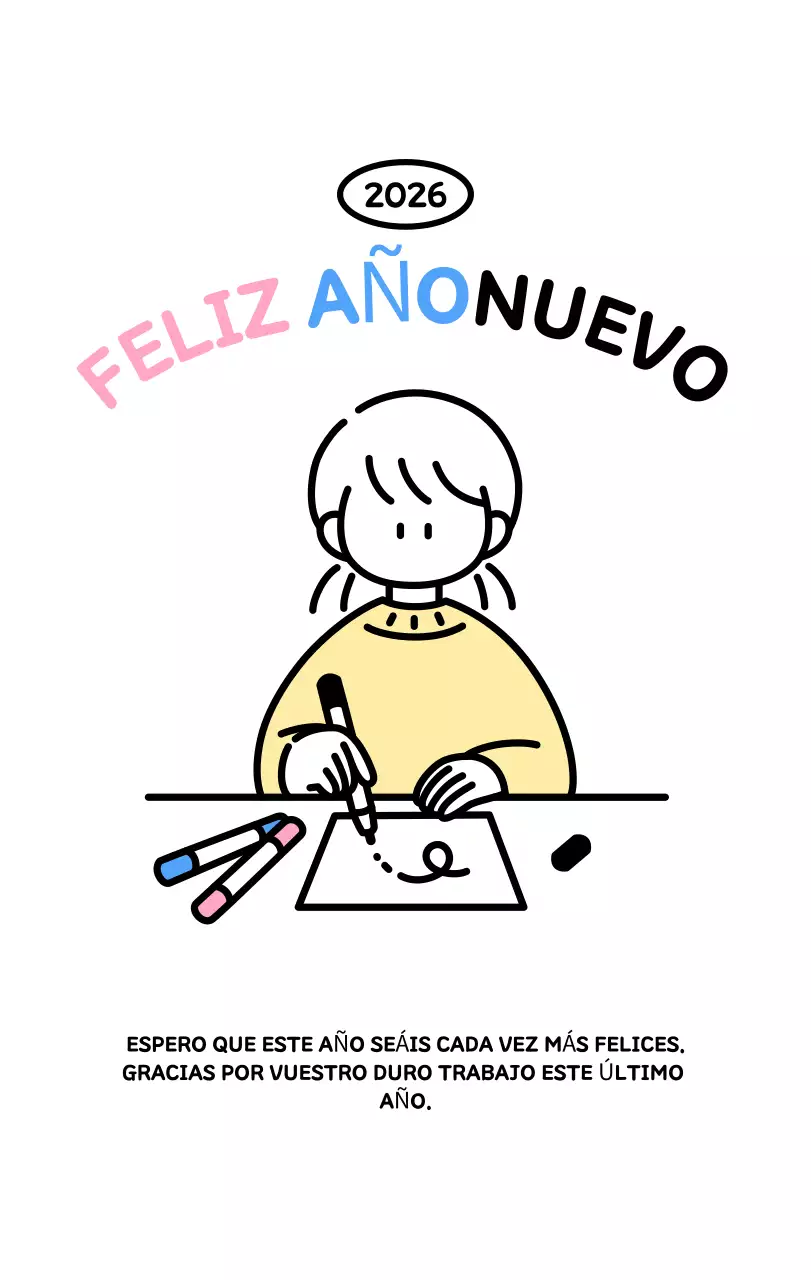 Calendario ilustrado con un bonito estilo de líneas