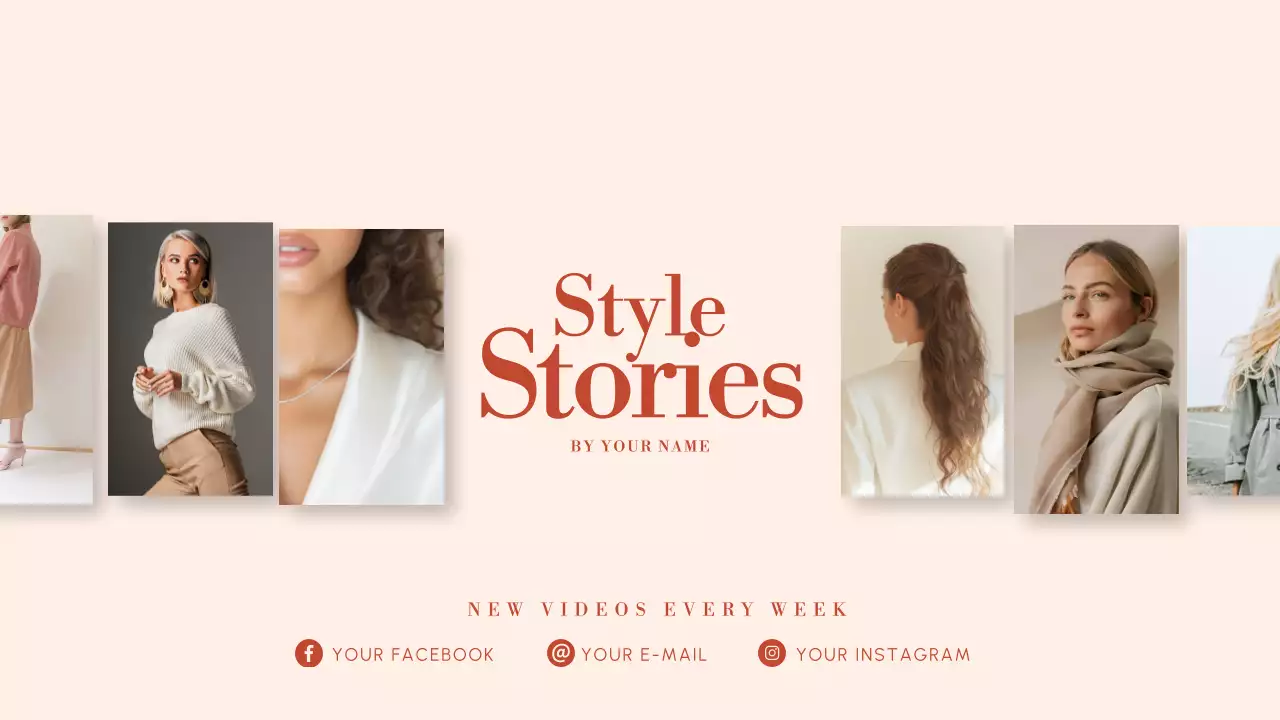 Beige Modern Fashion Vlog YouTube Thumbnail