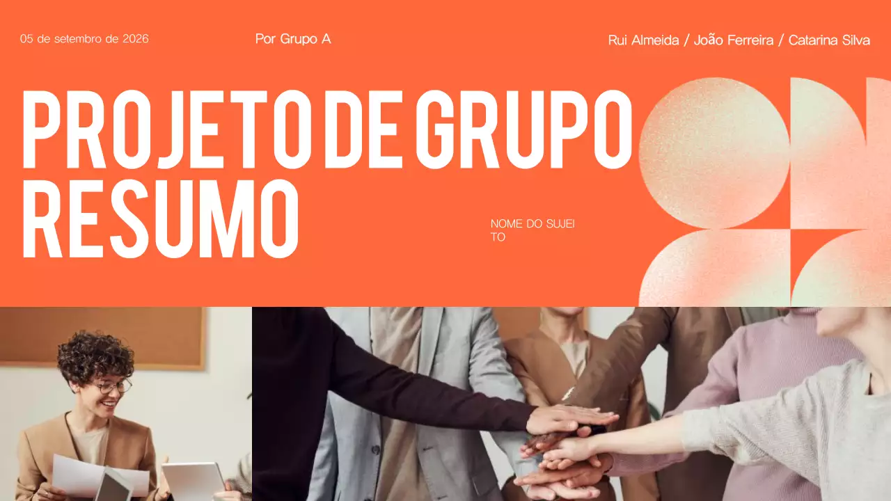 Apresentação geral do projeto Orange Modern Group