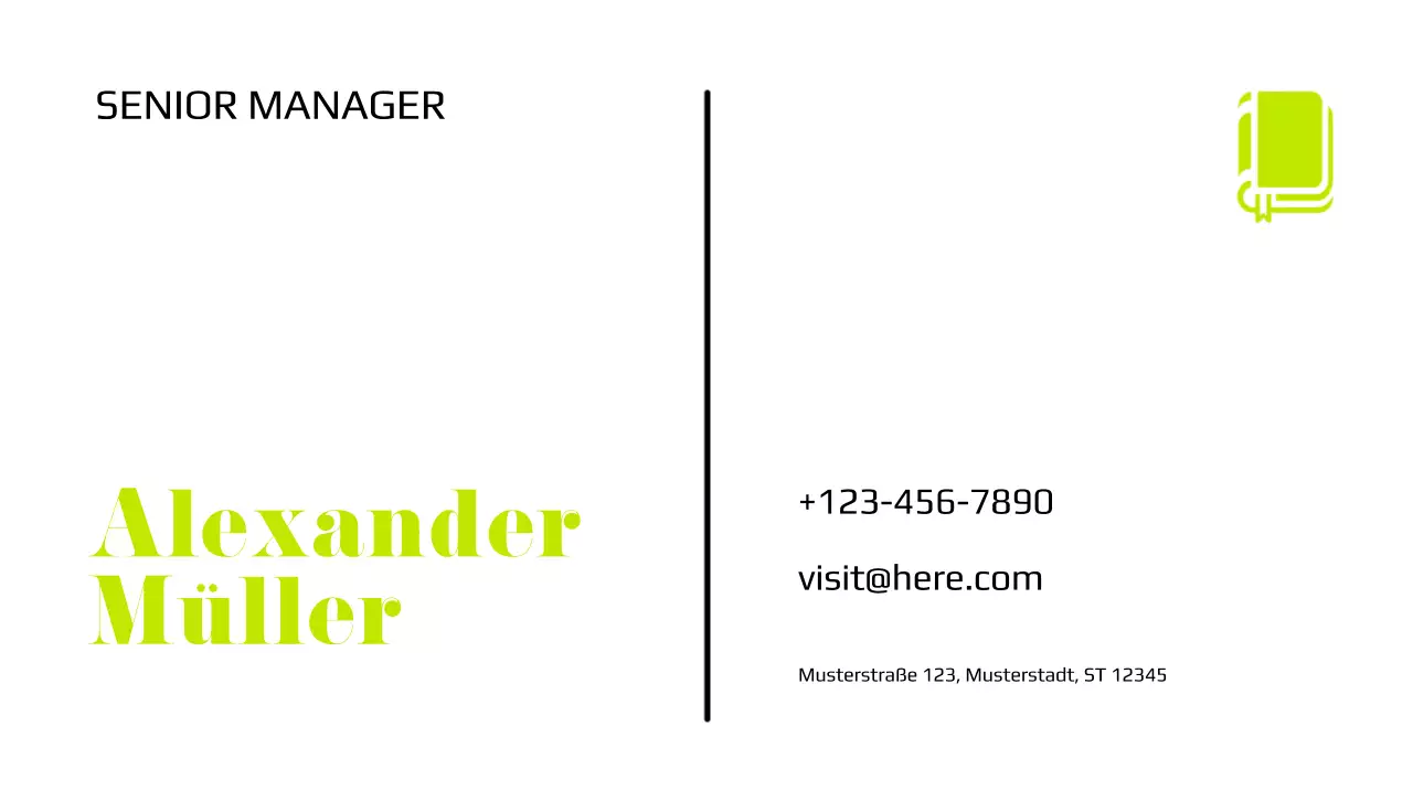 grüne minimalistische Visitenkarte