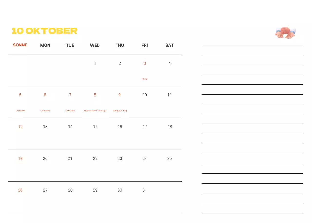 Ein festliches Krankenhaus mit Illustrationen zum Thema Gesundheit und Familie und farbenfrohen Akzenten