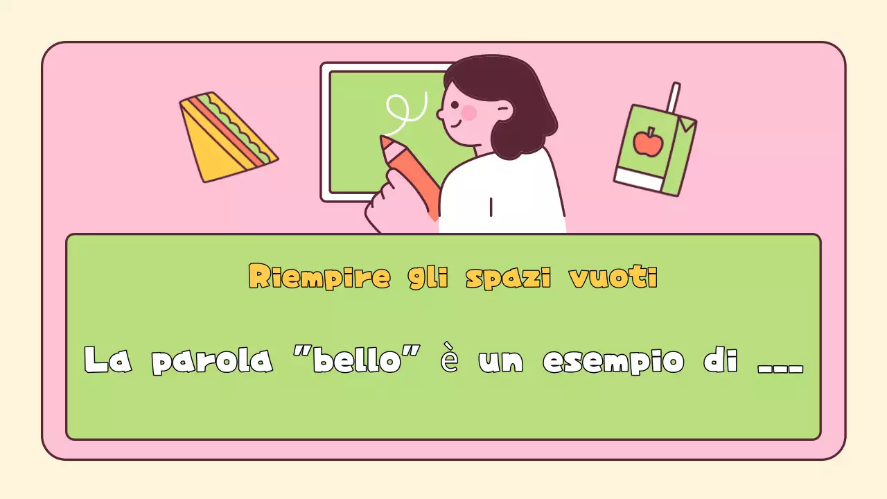 Layout giocoso dei quiz per la scuola elementare