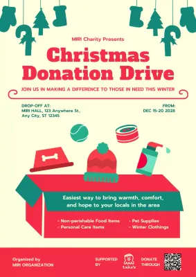 Red Simple Charity Announcement Poster