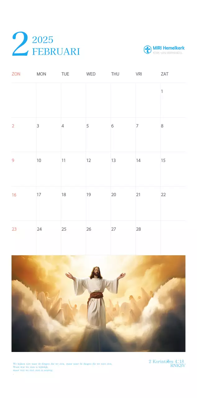 Blauw modern concept kerkkalender