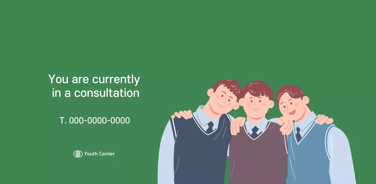 Calendar with youth illustrations on a yellow-green background