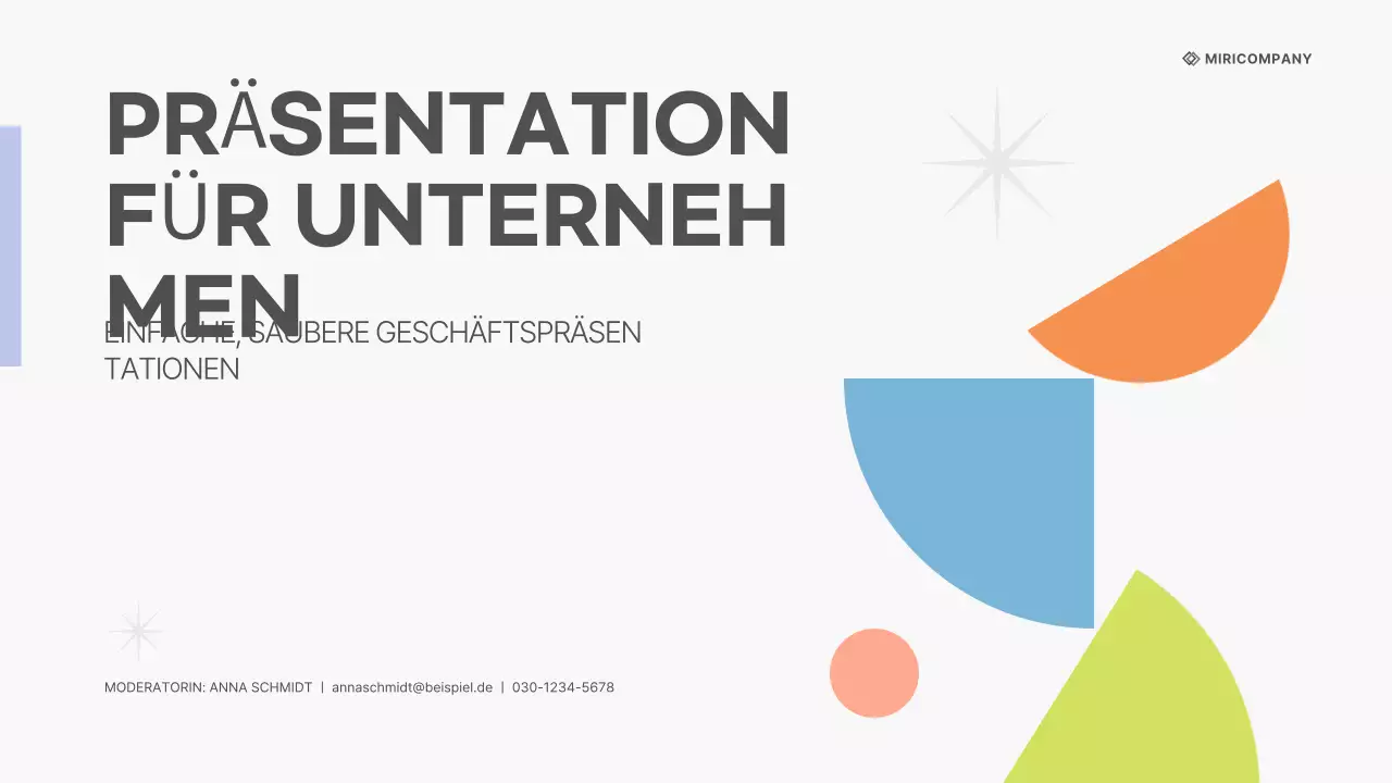 Ein weißer, sauberer Geschäftsplan