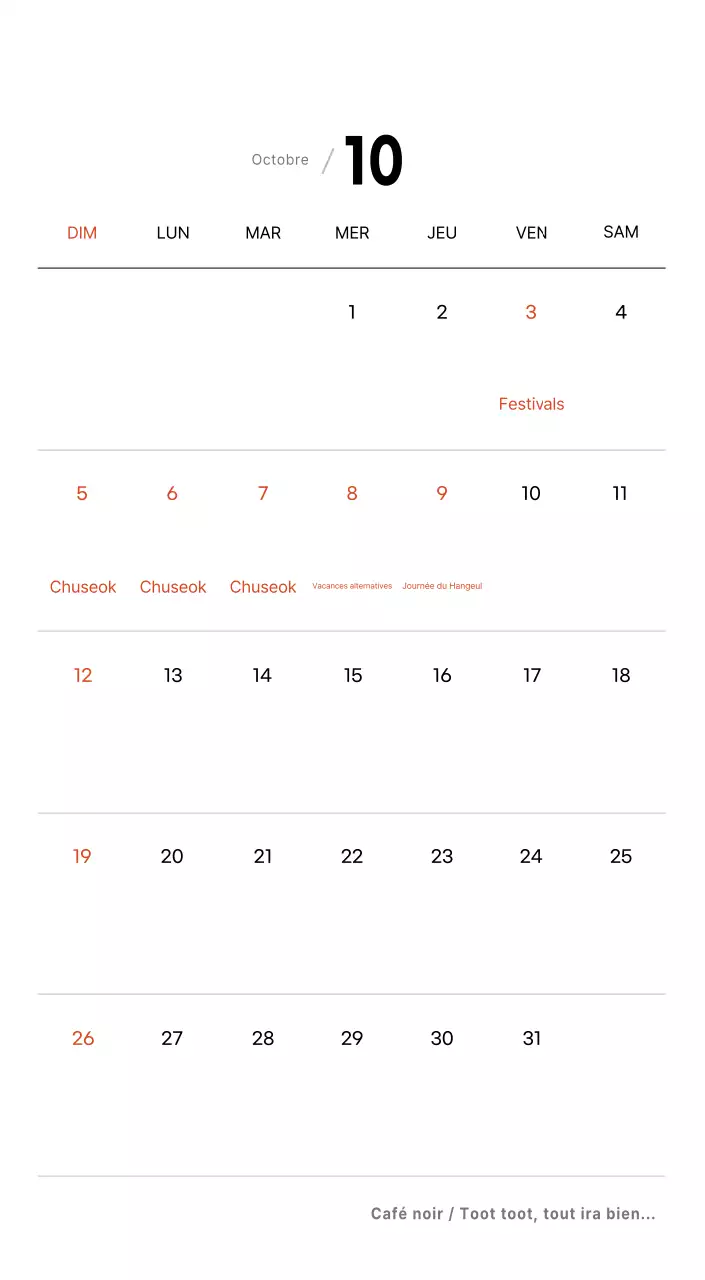 Calendrier de bureau photo simple pour les cafés dans les tons blancs