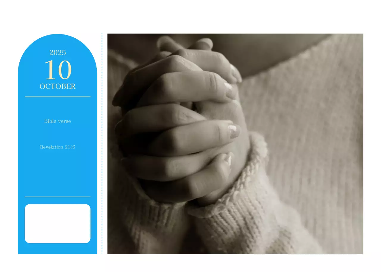 Blue modern concept church calendar