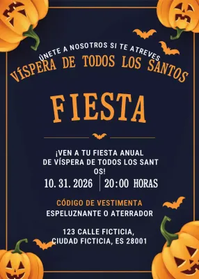 Invitación de Halloween Navy Retro