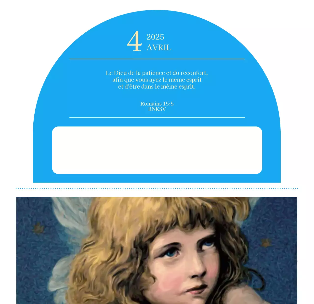 Calendrier d'église moderne bleu