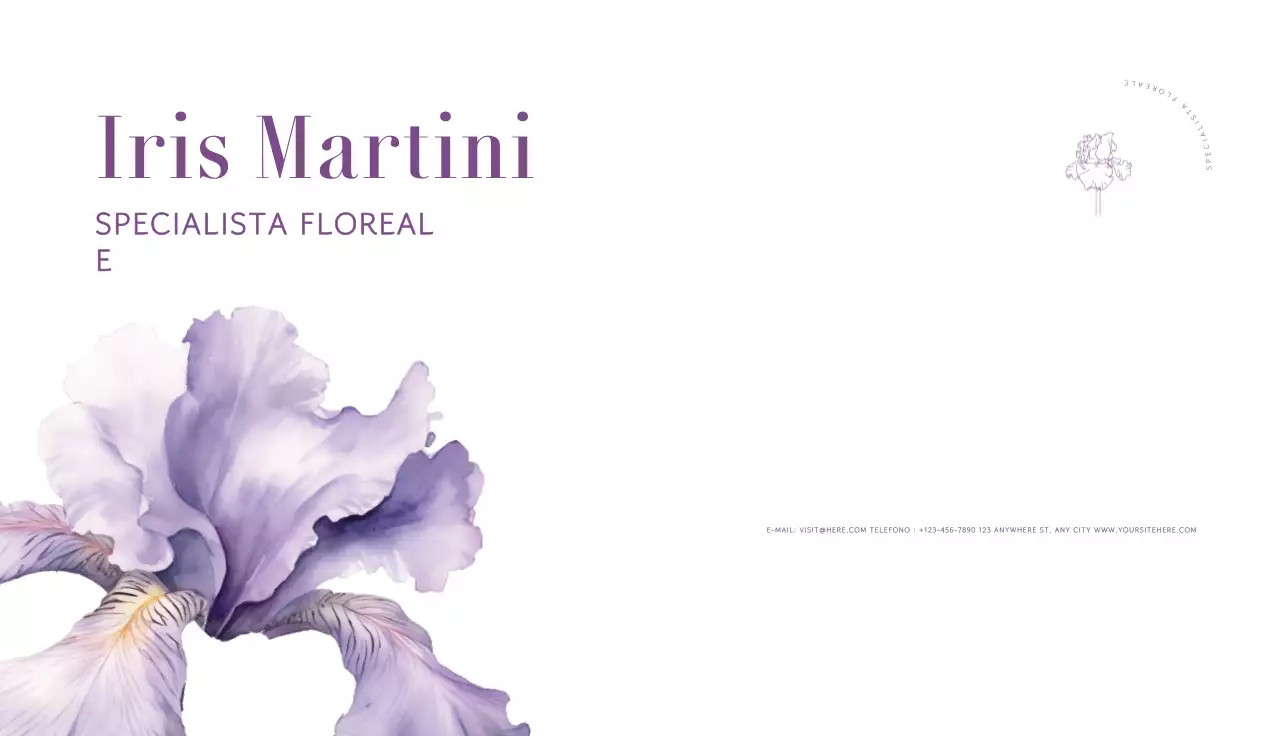 biglietto floreale elegante viola