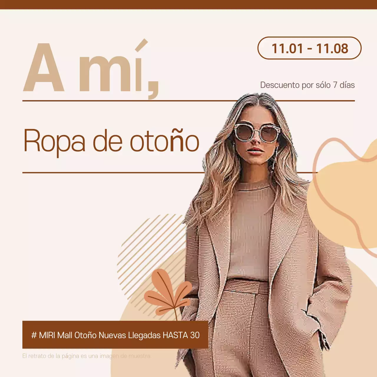 Ahorra en ropa de otoño moderna de color beige