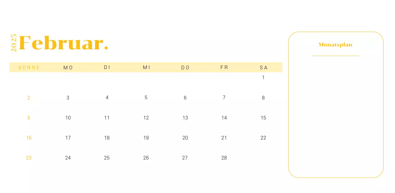 Kalender mit Jugendillustrationen auf gelb-grünem Hintergrund