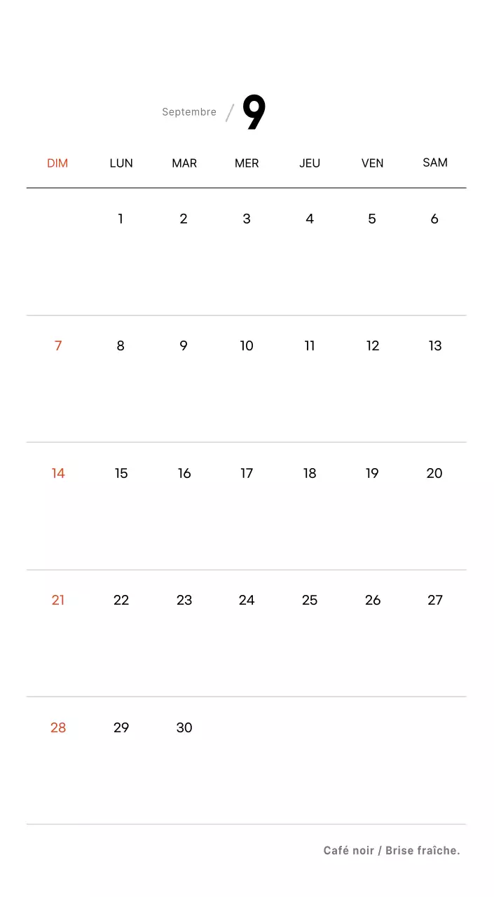 Calendrier de bureau photo simple pour les cafés dans les tons blancs