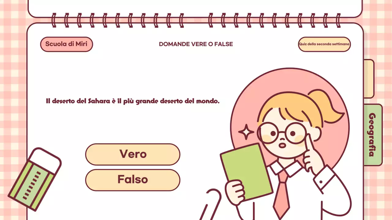Presentazione in classe dell'ora di Quiz giocosi rosa