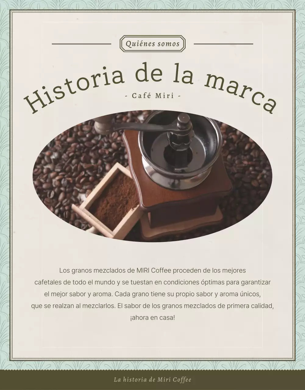 Promover la venta de granos de café vintage en azul claro y marrón