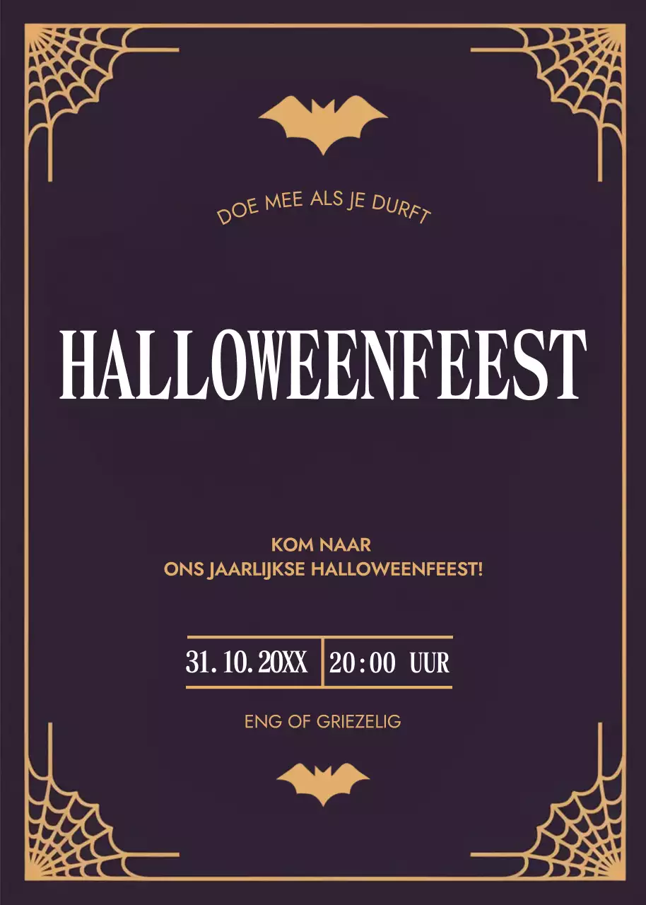 zwarte gothic Halloween uitnodiging