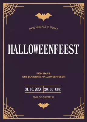 zwarte gothic Halloween uitnodiging