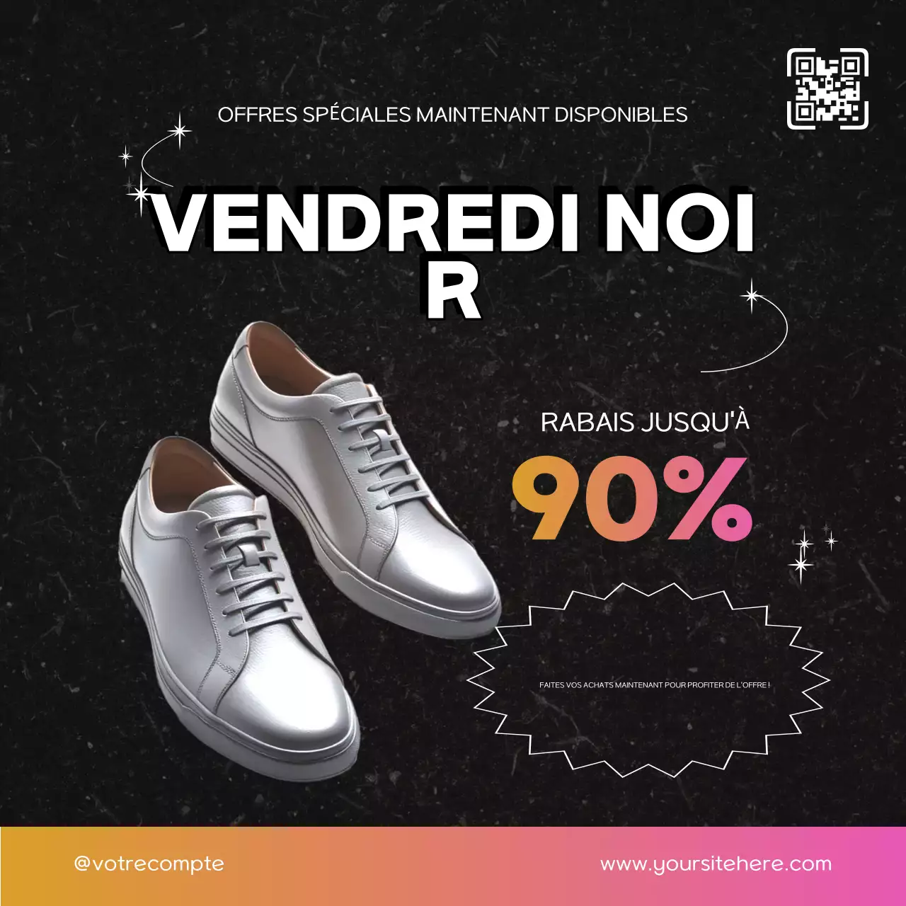 Promotion sur les chaussures à la mode du vendredi noir