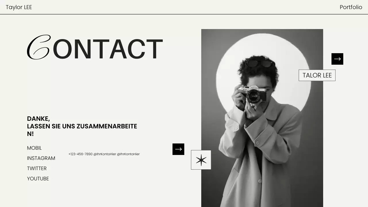 schwarz moderne Fotografie Portfolio