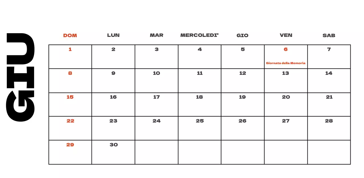 Calendario pulito con foto del cielo